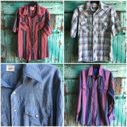 Mens cowboy pearl snap Western Shirts by the pound-ON BACKORDER